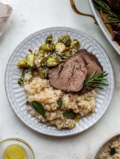 espresso-crusted-beef-tenderloin-with-truffle-sage-risotto image