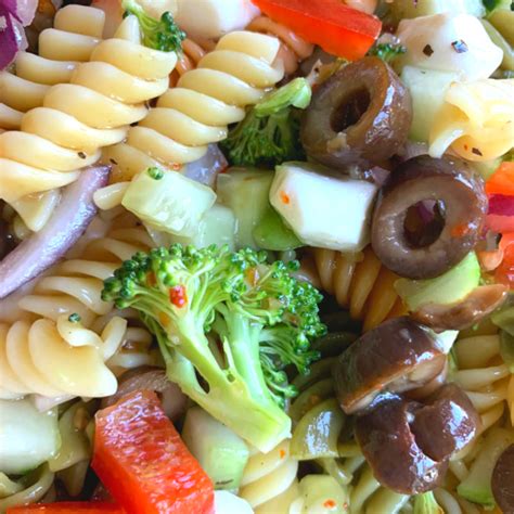 tri-color-pasta-salad-recipe-with-italian-dressing image