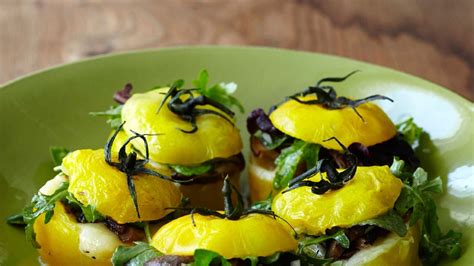 yellow-tomatoes-stuffed-with-grilled-wild-mushrooms image