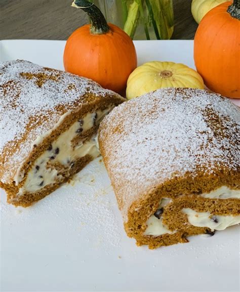 pumpkin-roulade-with-mascarpone-and-chocolate-chip image