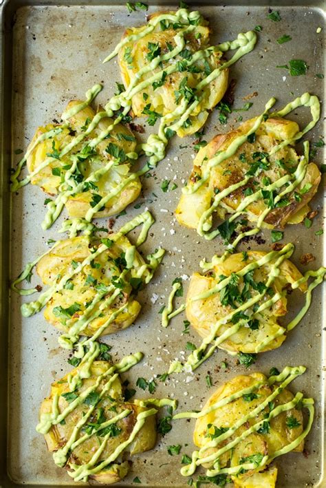 crispy-smashed-potatoes-with-avocado-garlic-aioli image