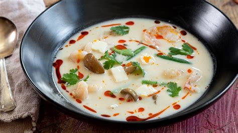 thai-coconut-milk-soup-with-prawns-food-network image