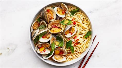 drunken-clams-and-noodles-recipe-bon-apptit image