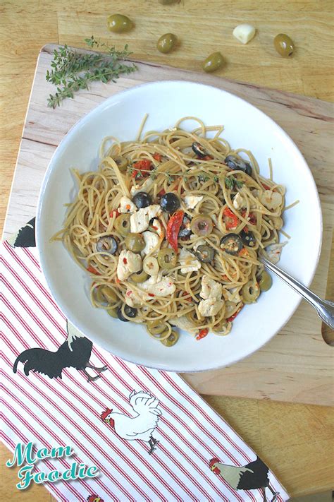 zesty-chicken-and-olive-pasta-easy-recipe-mom-foodie image