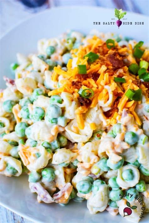 pea-pasta-salad-with-bacon-and-cheddar-cheese-salty image