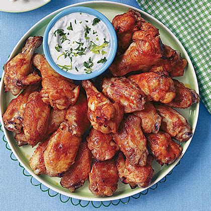 chicken-wings-with-blue-cheese-dip-recipe-myrecipes image