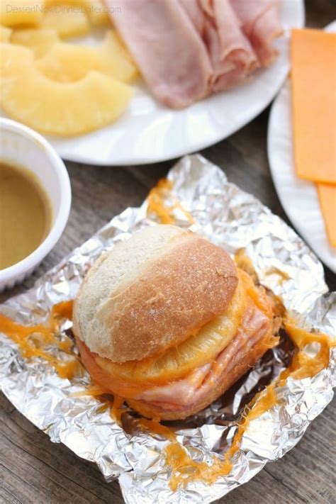 hot-ham-and-pineapple-campfire-sandwiches image