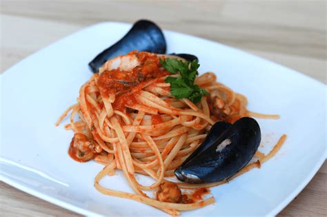 seafood-pasta-with-red-sauce-linguini-frutti-di-mare image