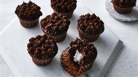 devils-food-cupcakes-with-marshmallow-filling image