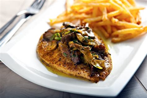 chicken-paillard-with-curried-oyster-mushrooms image