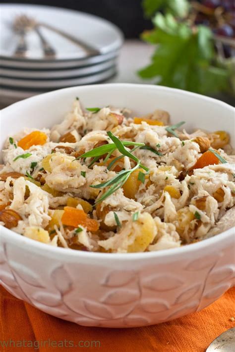 chicken-salad-with-apricots-almonds-tarragon-what image