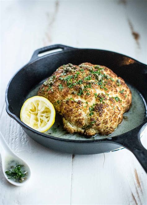 whole-roasted-cauliflower-with-lemon-butter-caper-sauce image