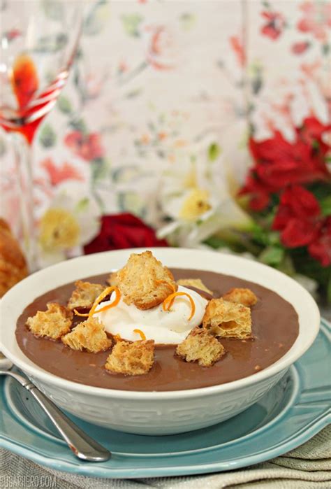 chocolate-soup-with-croissant-croutons-sugarhero image