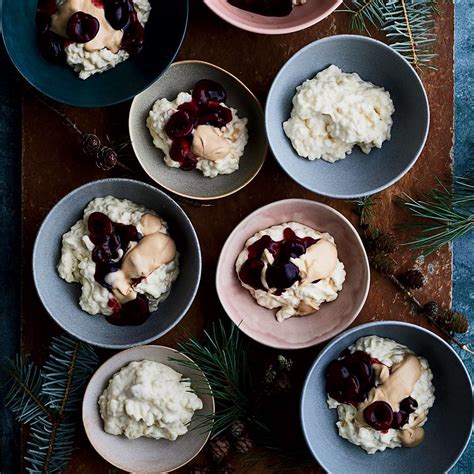 almond-rice-pudding-with-sweet-cherry-sauce-and image