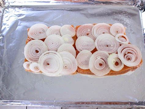 cheesy-onion-crusted-baked-salmon-recipe-sidechef image