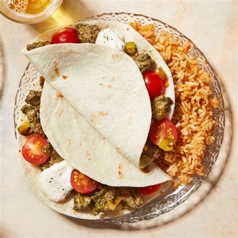 cilantro-beef-tacos-with-fresh-tomatoes-spiced-rice image