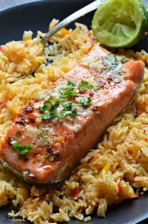 instant-pot-salmon-and-rice-step-by-step-foodies image