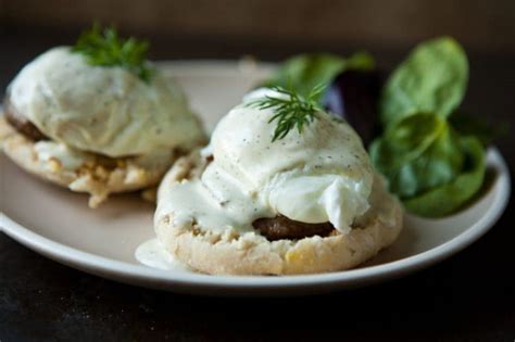 sausage-and-eggs-benedict-with-mock-hollandaise image