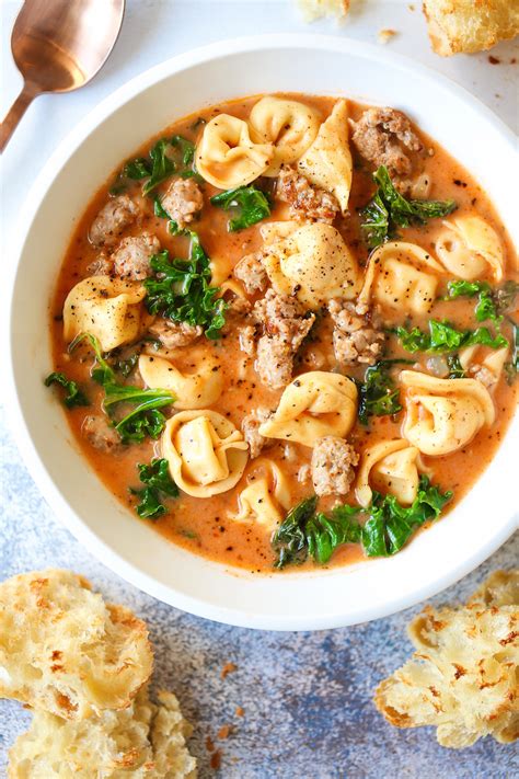 creamy-tortellini-soup-recipe-damn-delicious image
