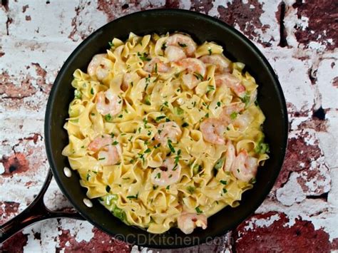 creamy-shrimp-noodle-skillet-recipe-cdkitchencom image