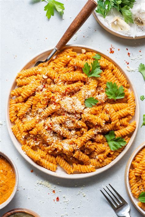 30-minute-romesco-pasta-gluten-free-vegan image
