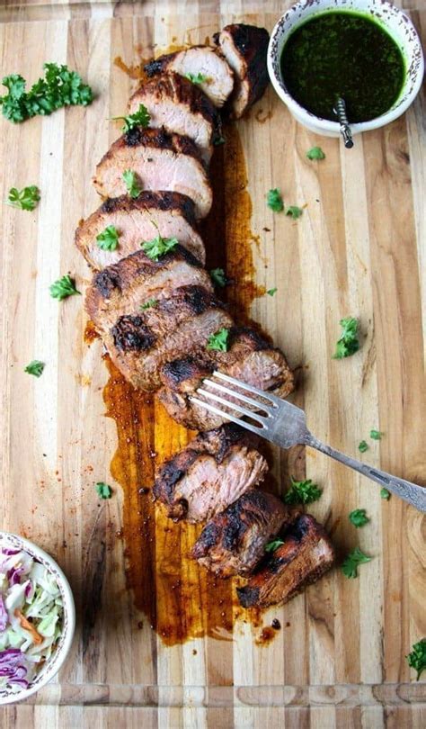 grilled-pork-tenderloin-with-chimichurri-sauce-the-food image