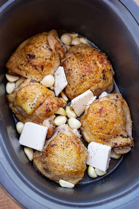 slow-cooker-40-clove-of-garlic-chicken-dinner-then image