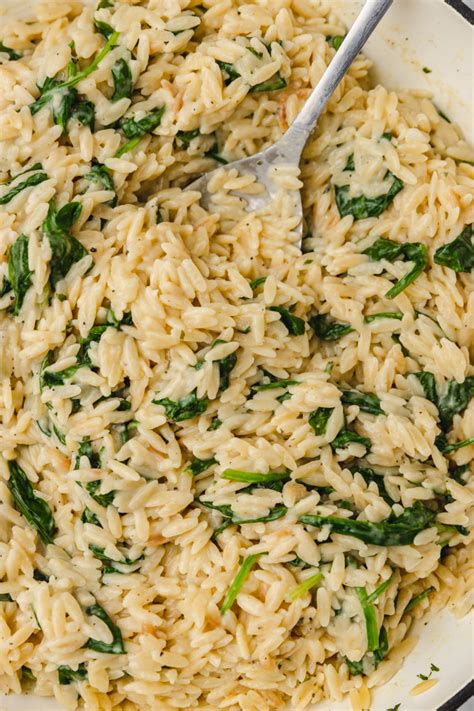 garlic-parmesan-orzo-with-spinach image