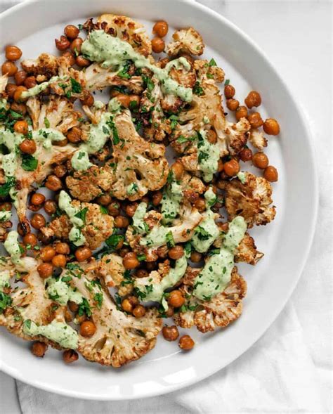 roasted-cauliflower-and-chickpeas-with-herby-tahini image