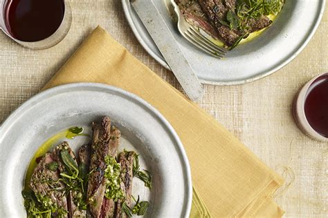 grilled-skirt-steak-with-chimichurri-recipe-wine image