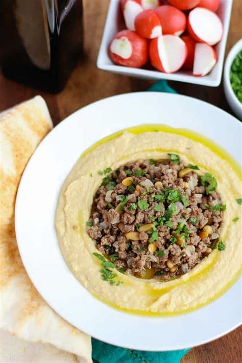 hummus-with-ground-beef-lebanese-recipe-feelgoodfoodie image
