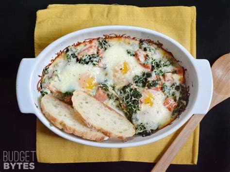 baked-eggs-with-spinach-and-tomatoes-budget-bytes image