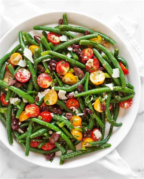 green-bean-salad-with-tomatoes-olives-parmesan image