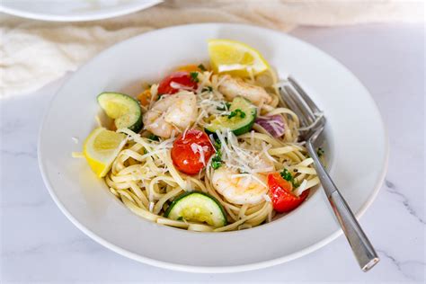 sheet-pan-lemon-garlic-shrimp-and-vegetable-linguine image