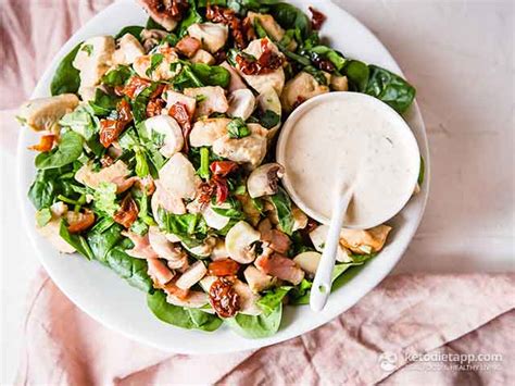 keto-chicken-bacon-spinach-salad-ketodiet-blog image