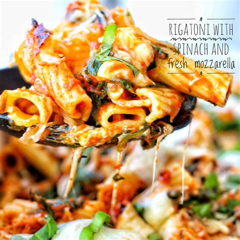 rigatoni-with-spinach-and-fresh-mozzarella image