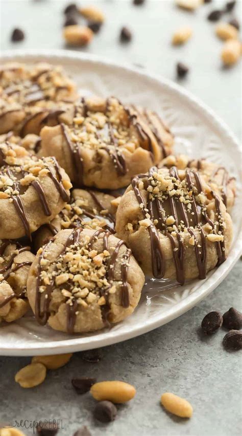 peanut-butter-turtle-thumbprint-cookies-the-recipe-rebel image
