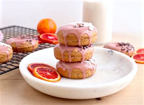 baked-donuts-with-strawberry-orange-glaze image