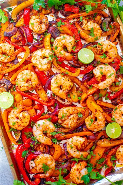 quick-easy-sheet-pan-shrimp-fajitas-averie-cooks image