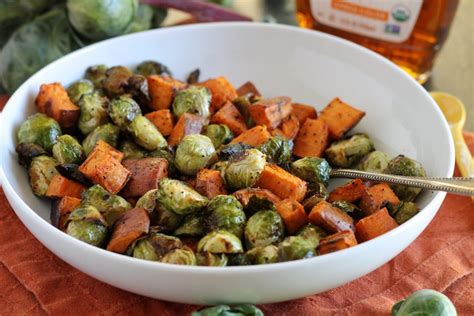 maple-roasted-brussels-sprouts-and-sweet-potatoes image