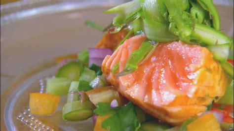 seared-salmon-with-asparagus-salsa-recipe-bbc-food image