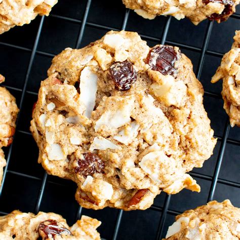 healthy-breakfast-oatmeal-coconut-cookies-vegan image