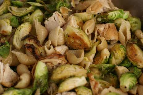 pan-roasted-brussels-sprouts-with-chicken-and-pasta-5 image