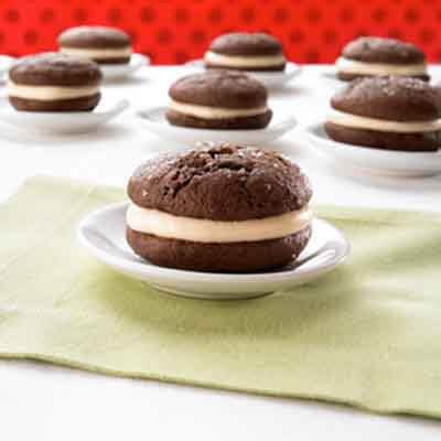 mini-chocolate-whoopie-pies-with-salted-caramel-filling image