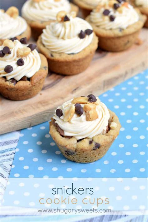 snickers-cookie-cups-with-caramel-frosting-shugary image