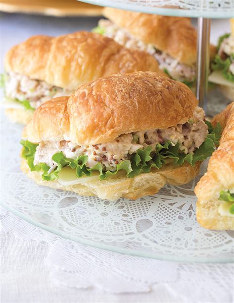 chicken-cordon-bleu-salad-on-croissants-teatime image