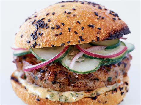 thai-tuna-burgers-with-ginger-lemon-mayonnaise-food image