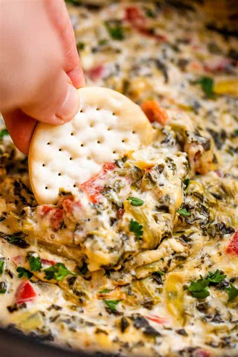 slow-cooker-spinach-artichoke-dip-easy-spinach image