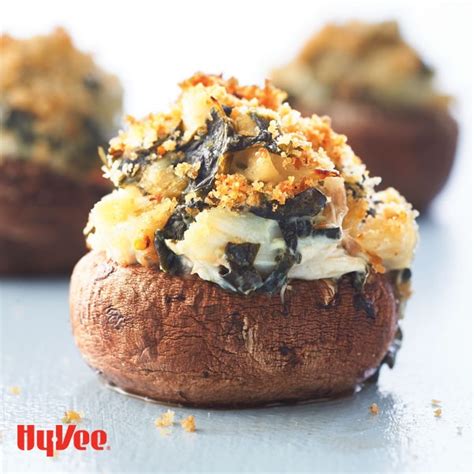 crab-and-spinach-stuffed-mushrooms-hy-vee-hy-vee image