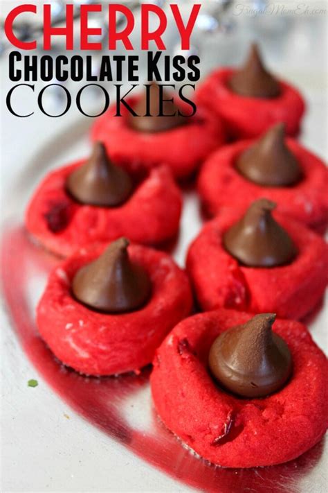 cherry-chocolate-kiss-cookies-frugal-mom-eh image